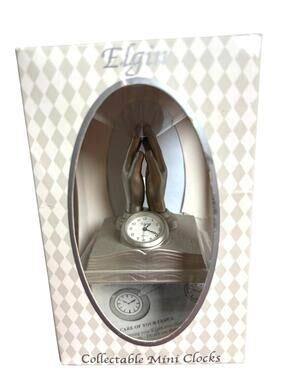 Praying Hands Desk Clock with Bible Base